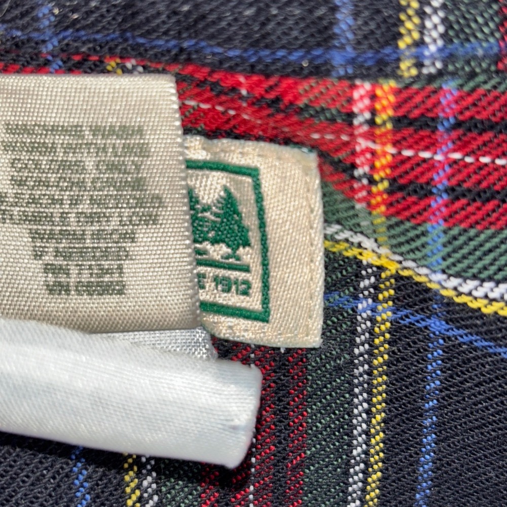 LL Bean Scotch Plaid Flannel Shirt Mens XL Blue Traditional Fit Button Down - Picture 5 of 11